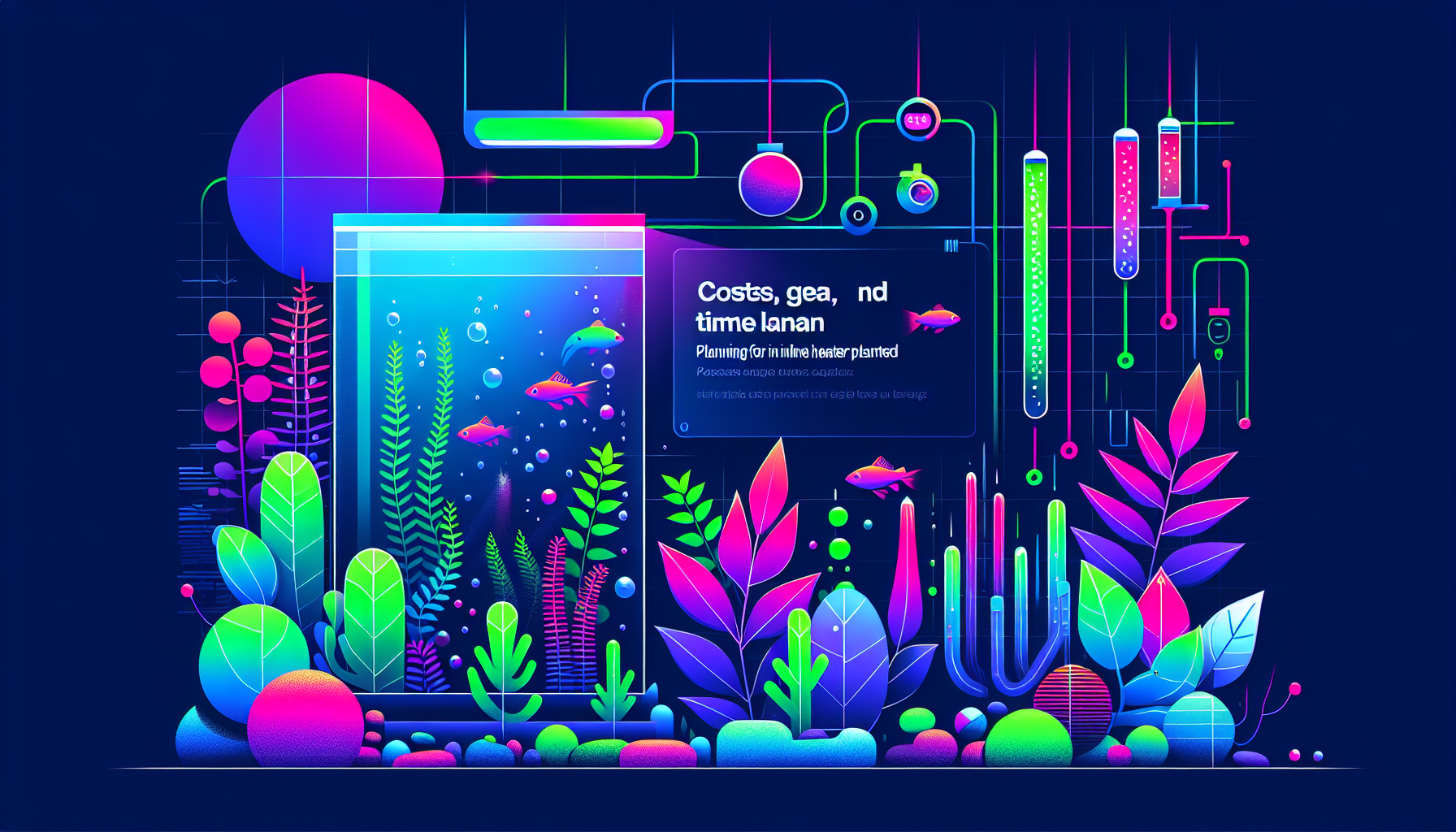 Modern flat design aquascaping illustration for undefined