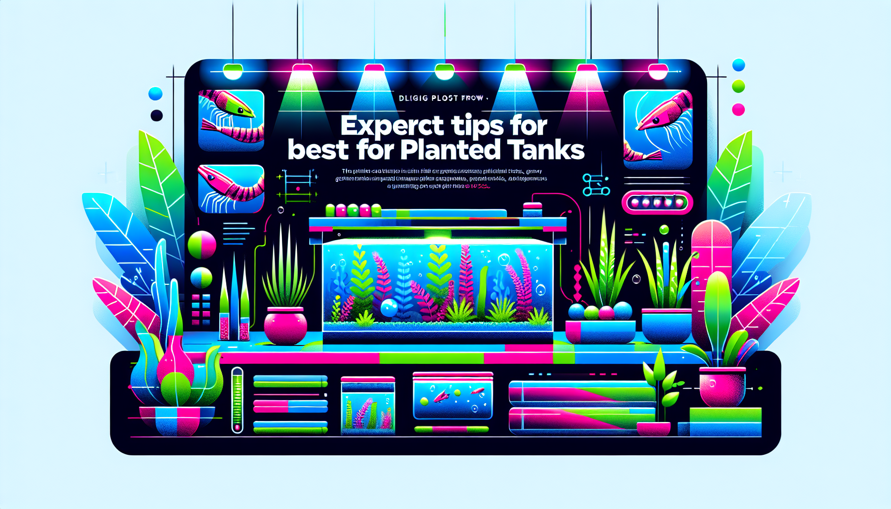 Modern flat design aquascaping illustration for undefined