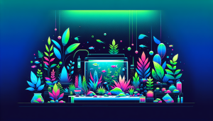 Modern flat design aquascaping illustration for undefined