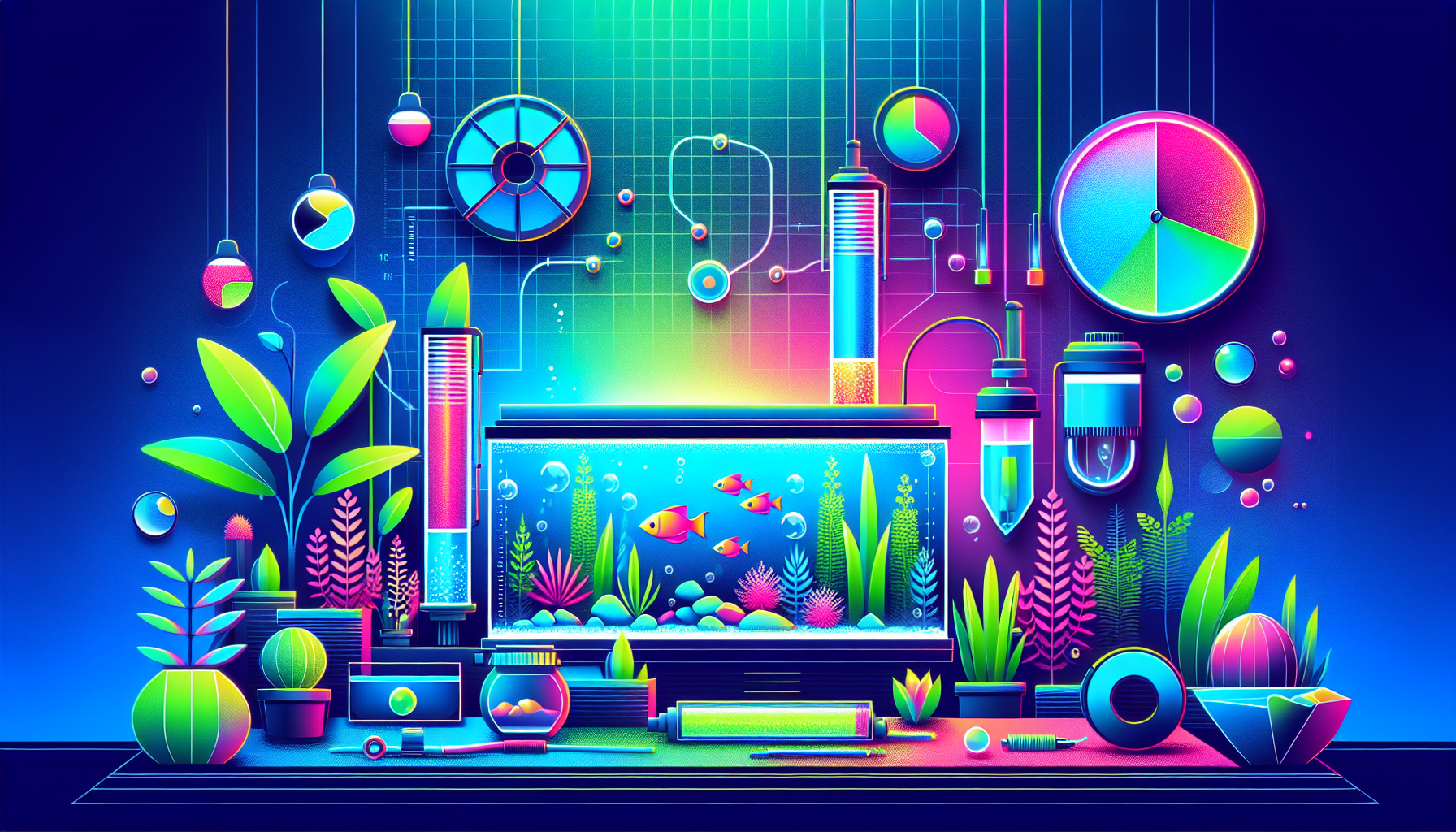 Modern flat design aquascaping illustration for undefined