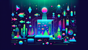 Modern flat design aquascaping illustration for undefined
