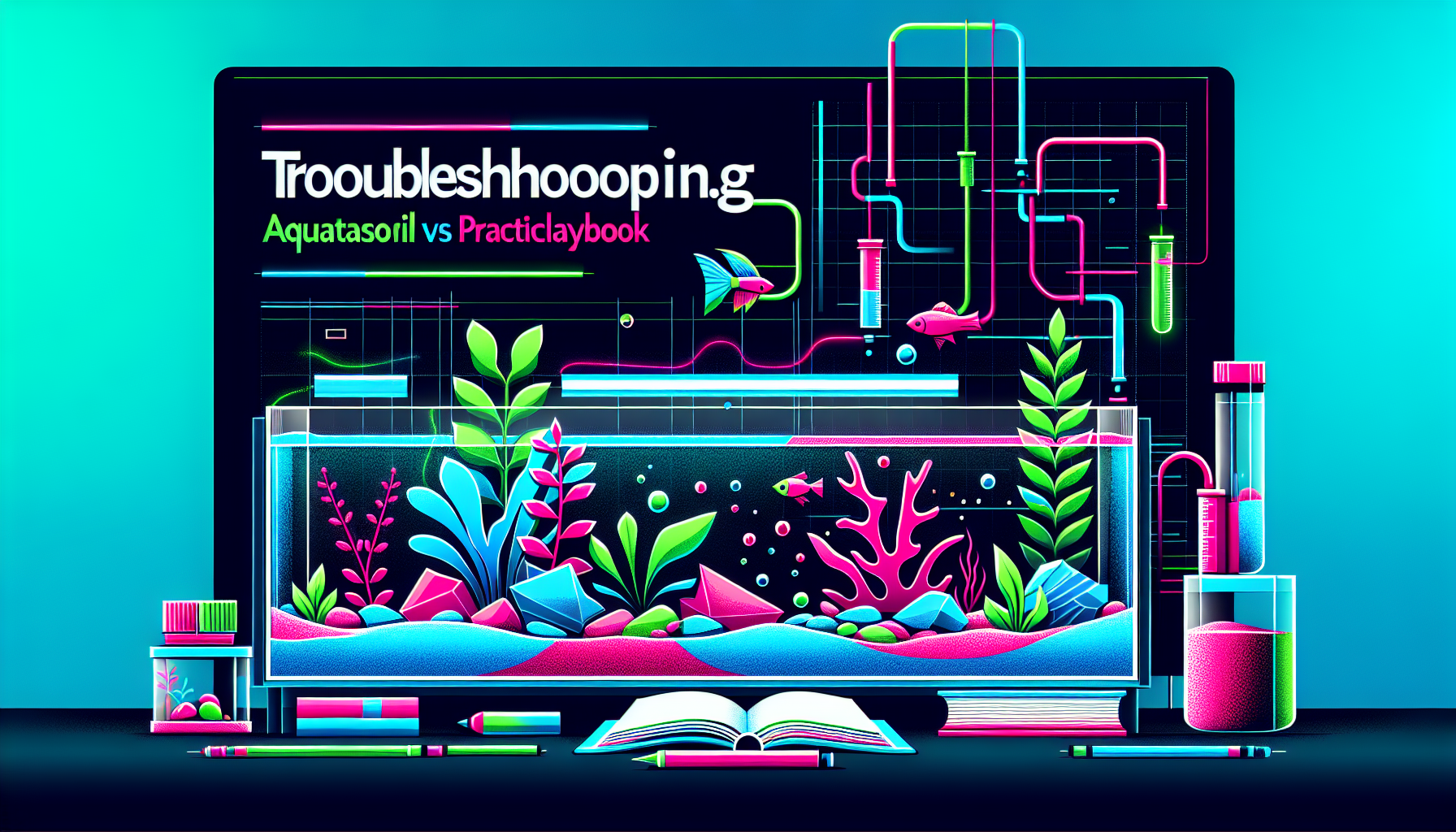 Modern flat design aquascaping illustration for undefined