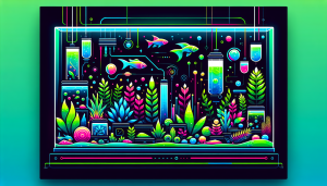 Modern flat design aquascaping illustration for undefined