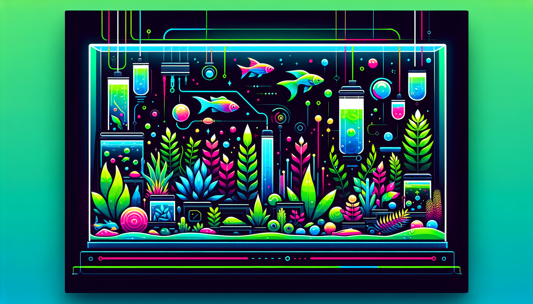 Modern flat design aquascaping illustration for undefined