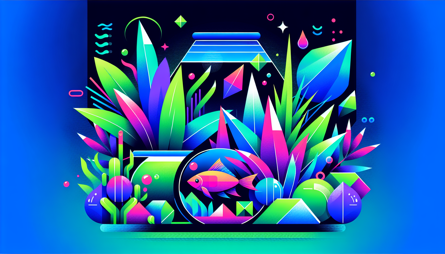 Modern flat design aquascaping illustration for undefined