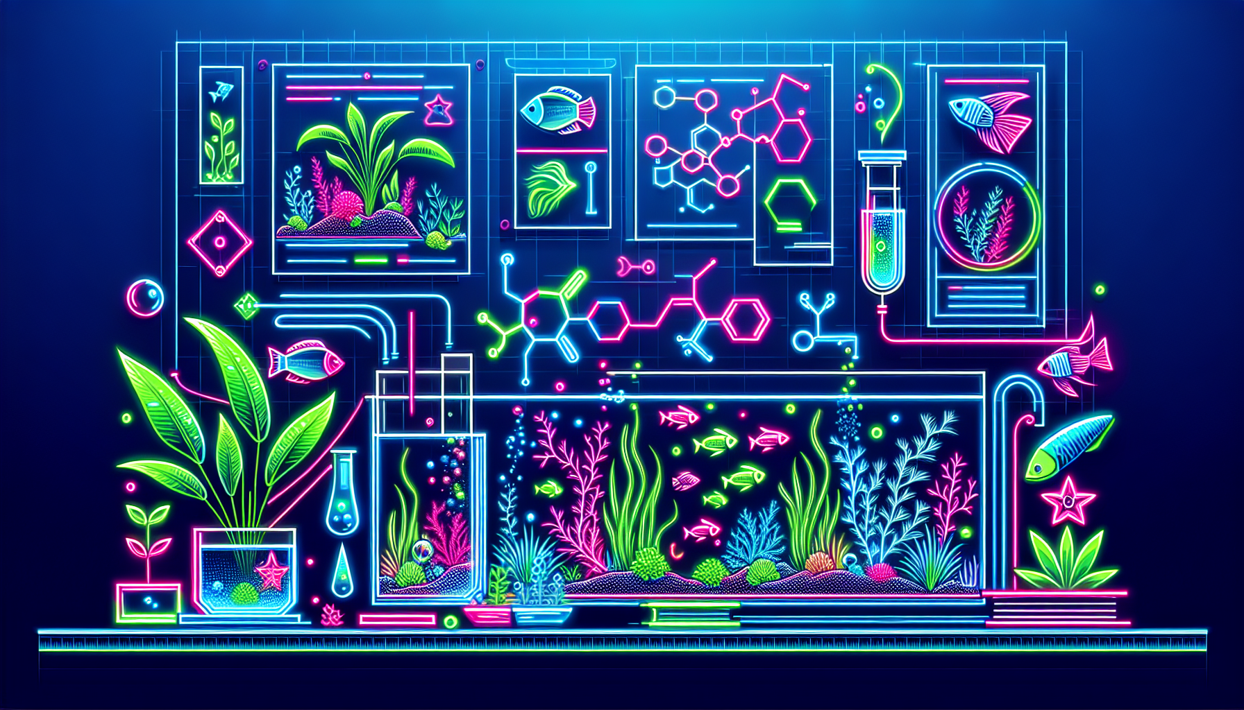 Modern flat design aquascaping illustration for undefined