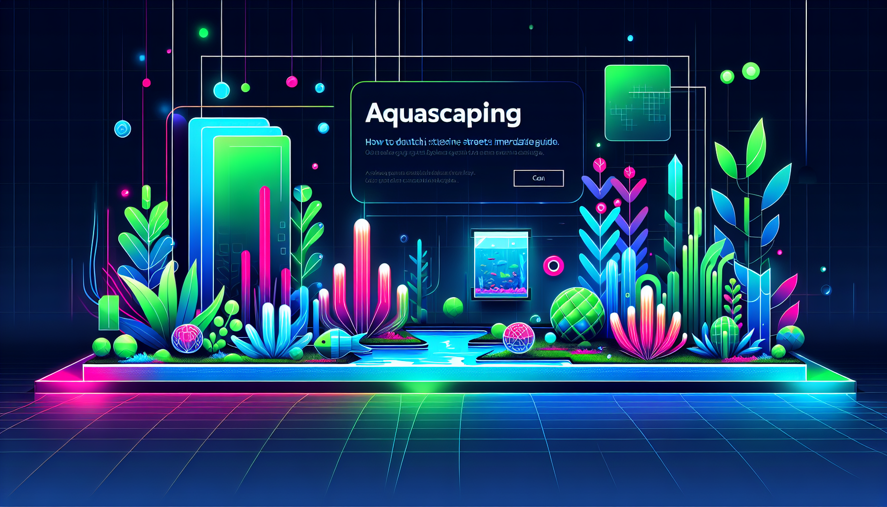 Modern flat design aquascaping illustration for undefined