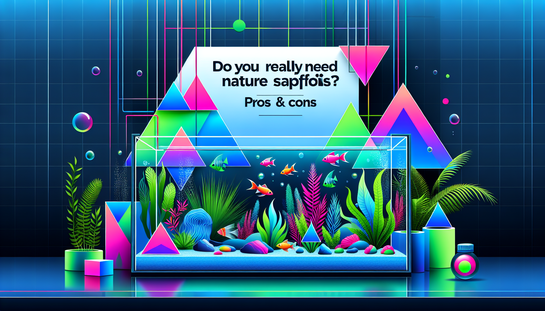 Modern flat design aquascaping illustration for undefined