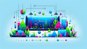 Modern flat design aquascaping illustration for undefined