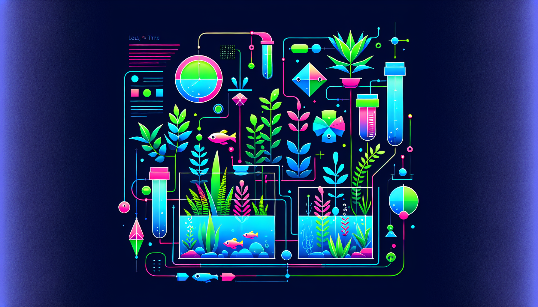 Modern flat design aquascaping illustration for undefined