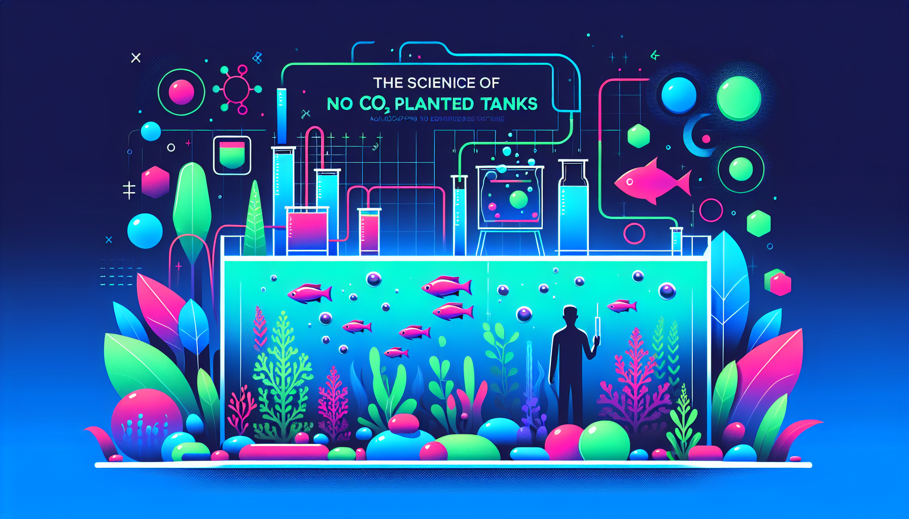 Modern flat design aquascaping illustration for undefined