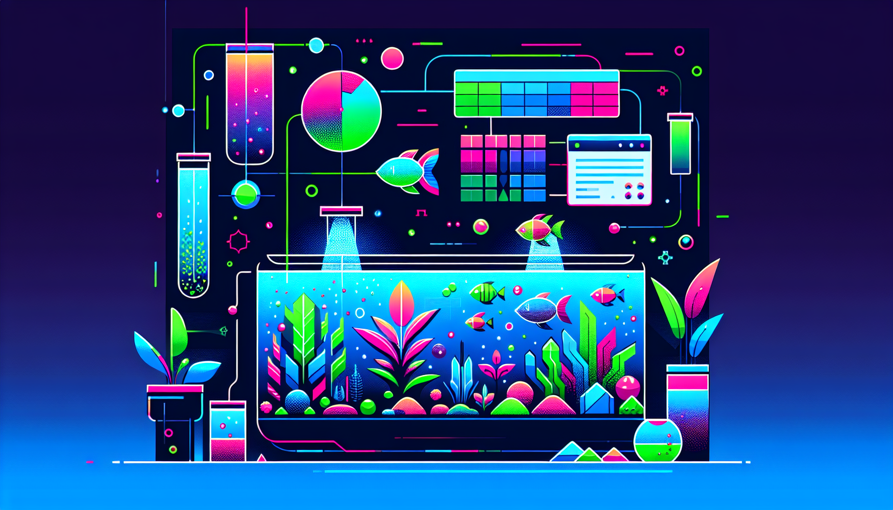 Modern flat design aquascaping illustration for undefined