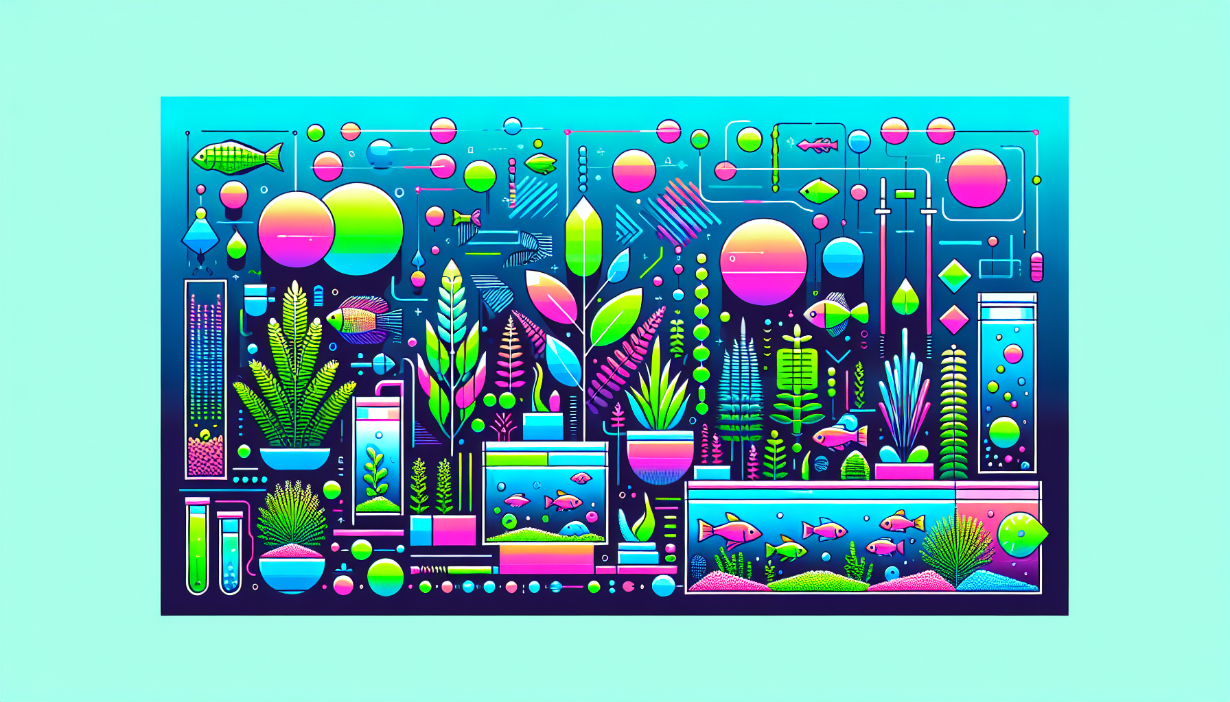 Modern flat design aquascaping illustration for undefined