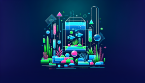 Modern flat design aquascaping illustration for undefined