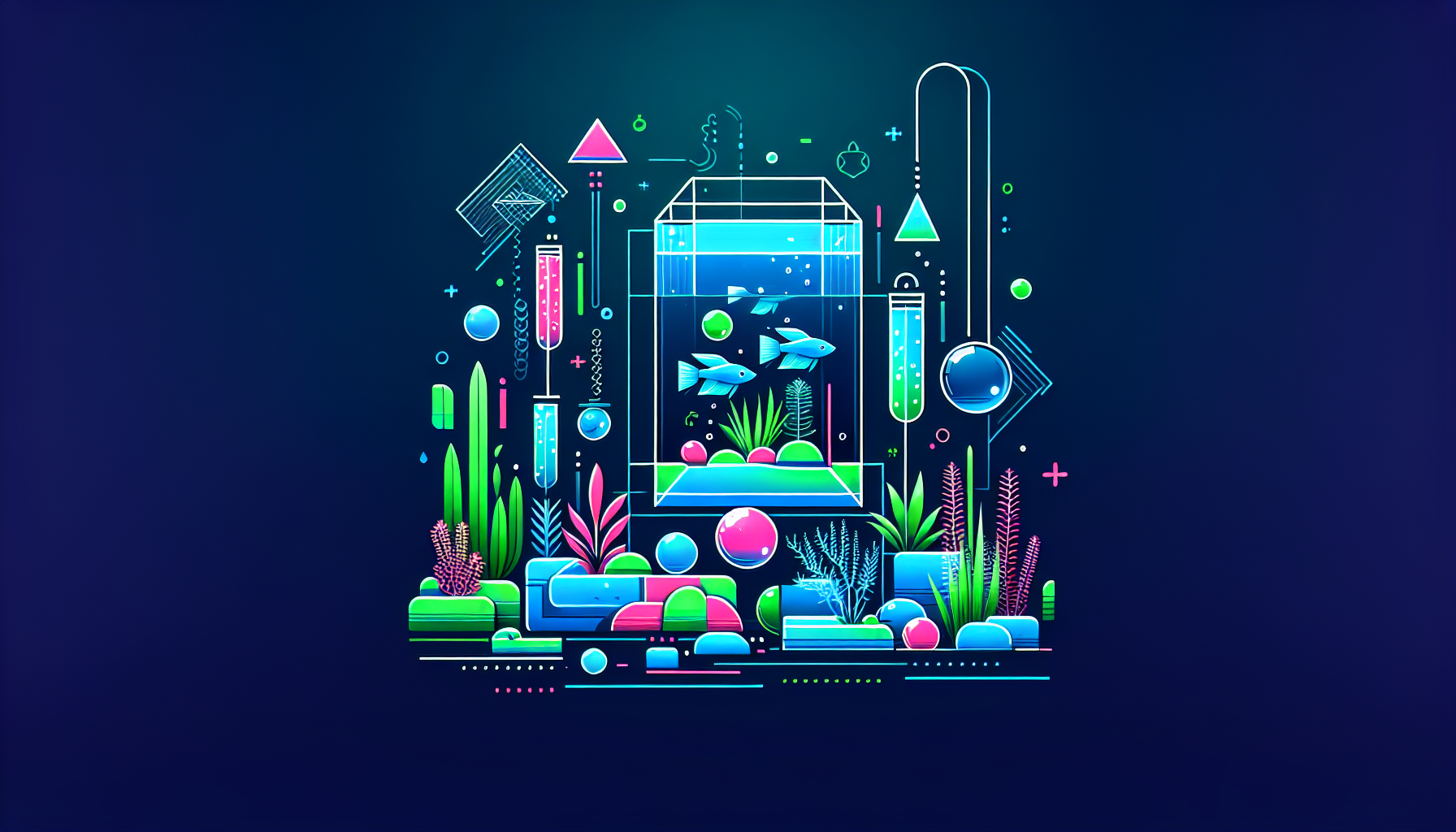 Modern flat design aquascaping illustration for undefined