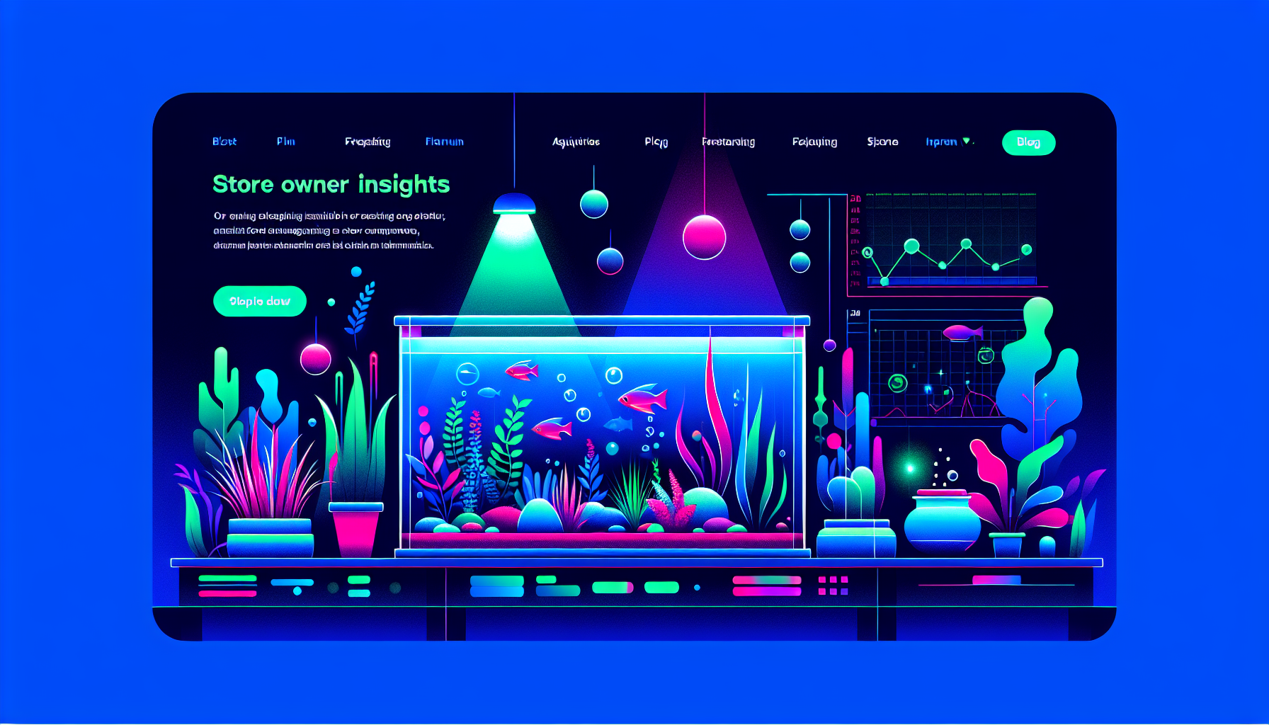 Modern flat design aquascaping illustration for undefined