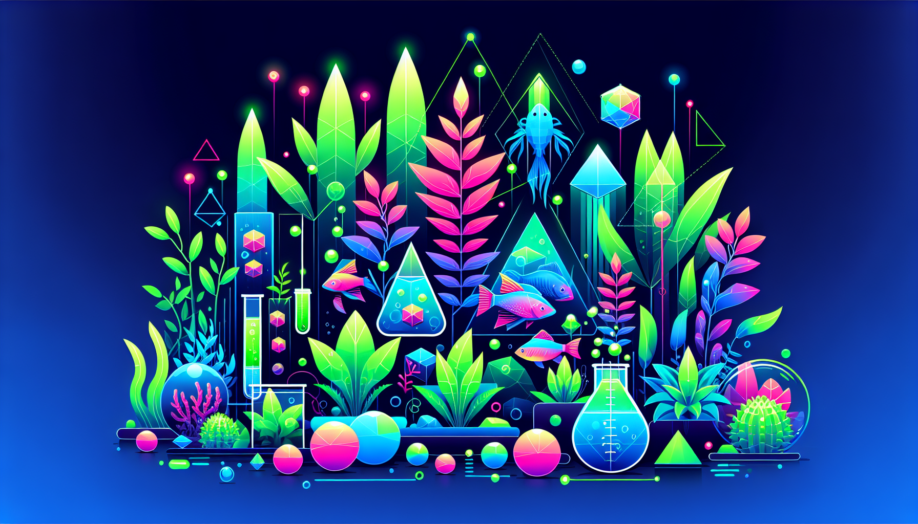 Modern flat design aquascaping illustration for undefined