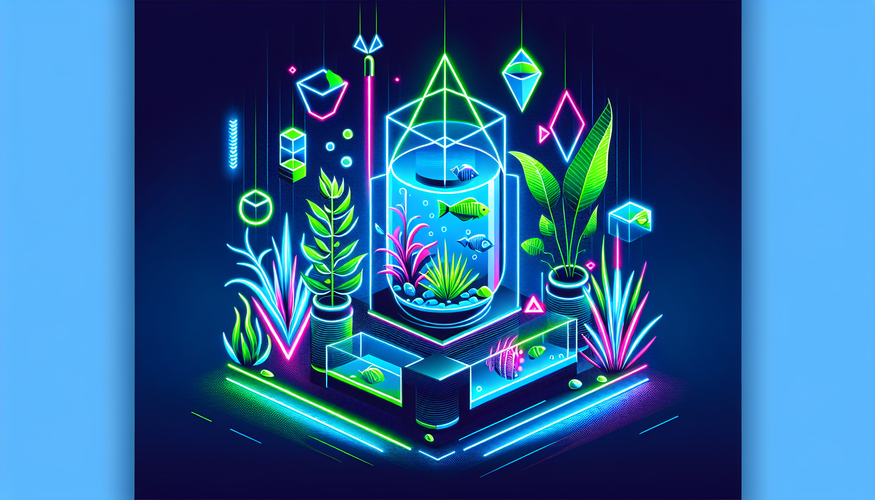 Modern flat design aquascaping illustration for undefined