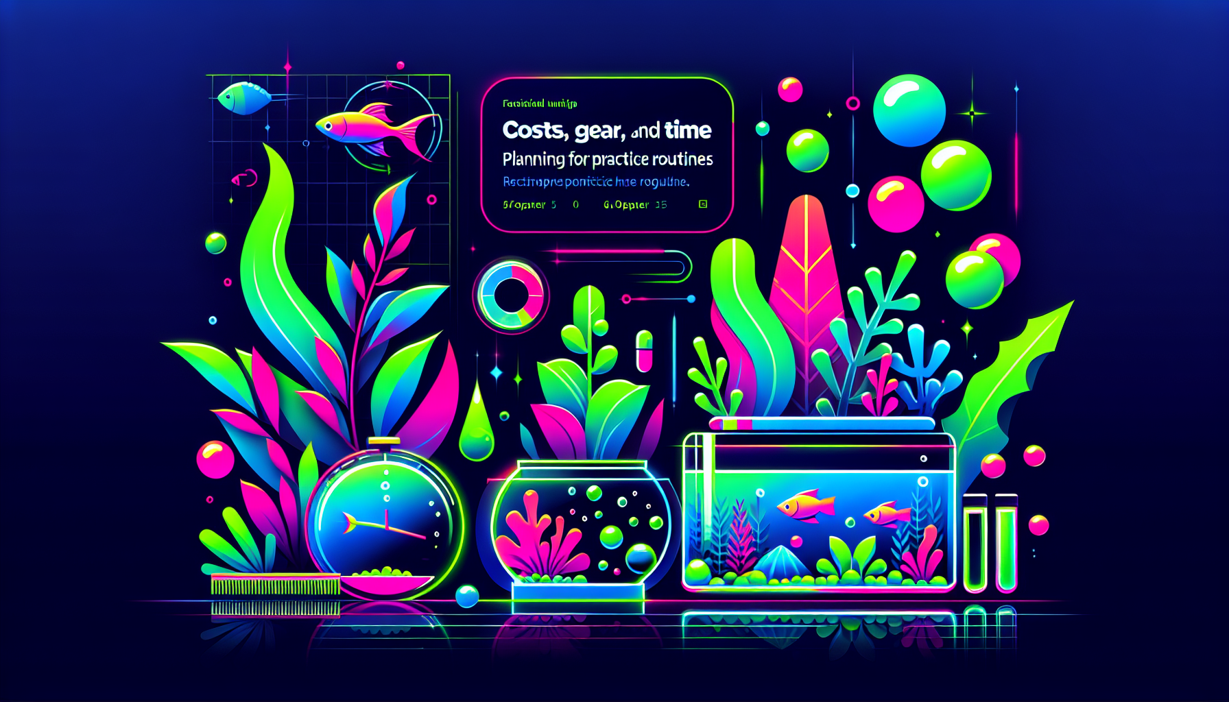 Modern flat design aquascaping illustration for undefined
