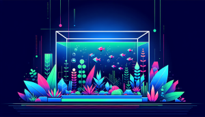 Modern flat design aquascaping illustration for undefined