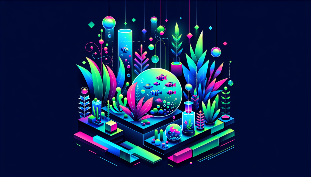 Modern flat design aquascaping illustration for undefined