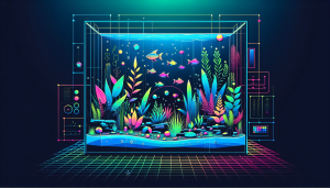 Modern flat design aquascaping illustration for undefined