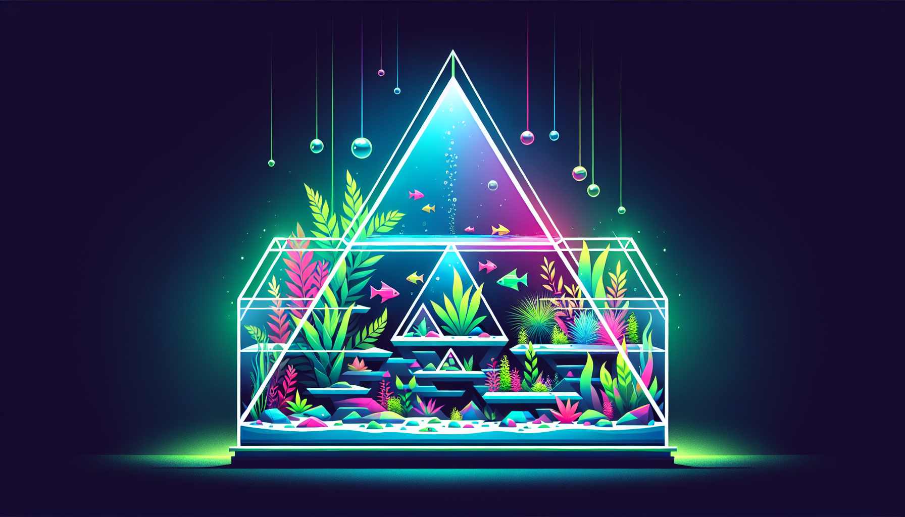 Modern flat design aquascaping illustration for undefined