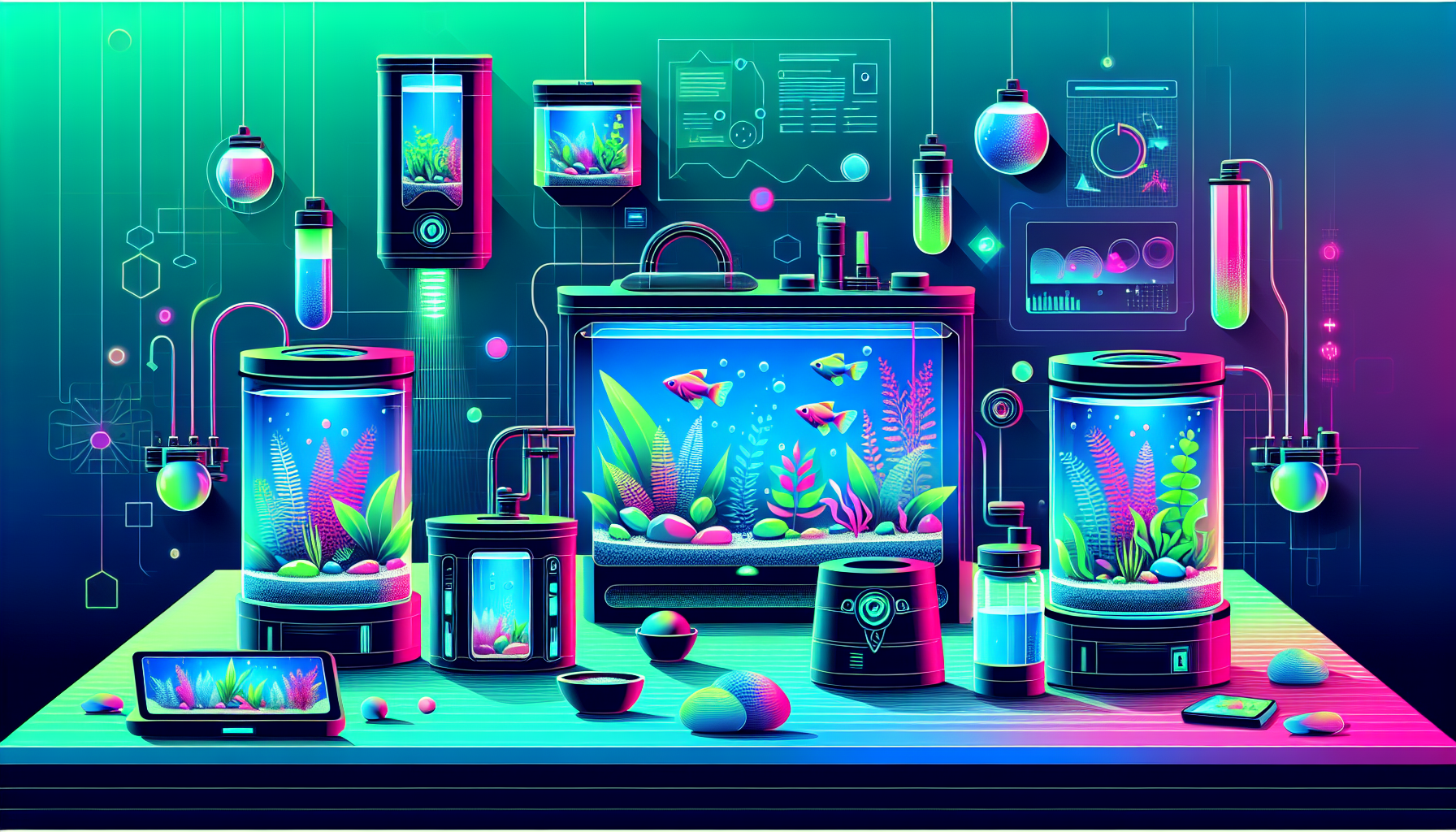 Modern flat design aquascaping illustration for undefined