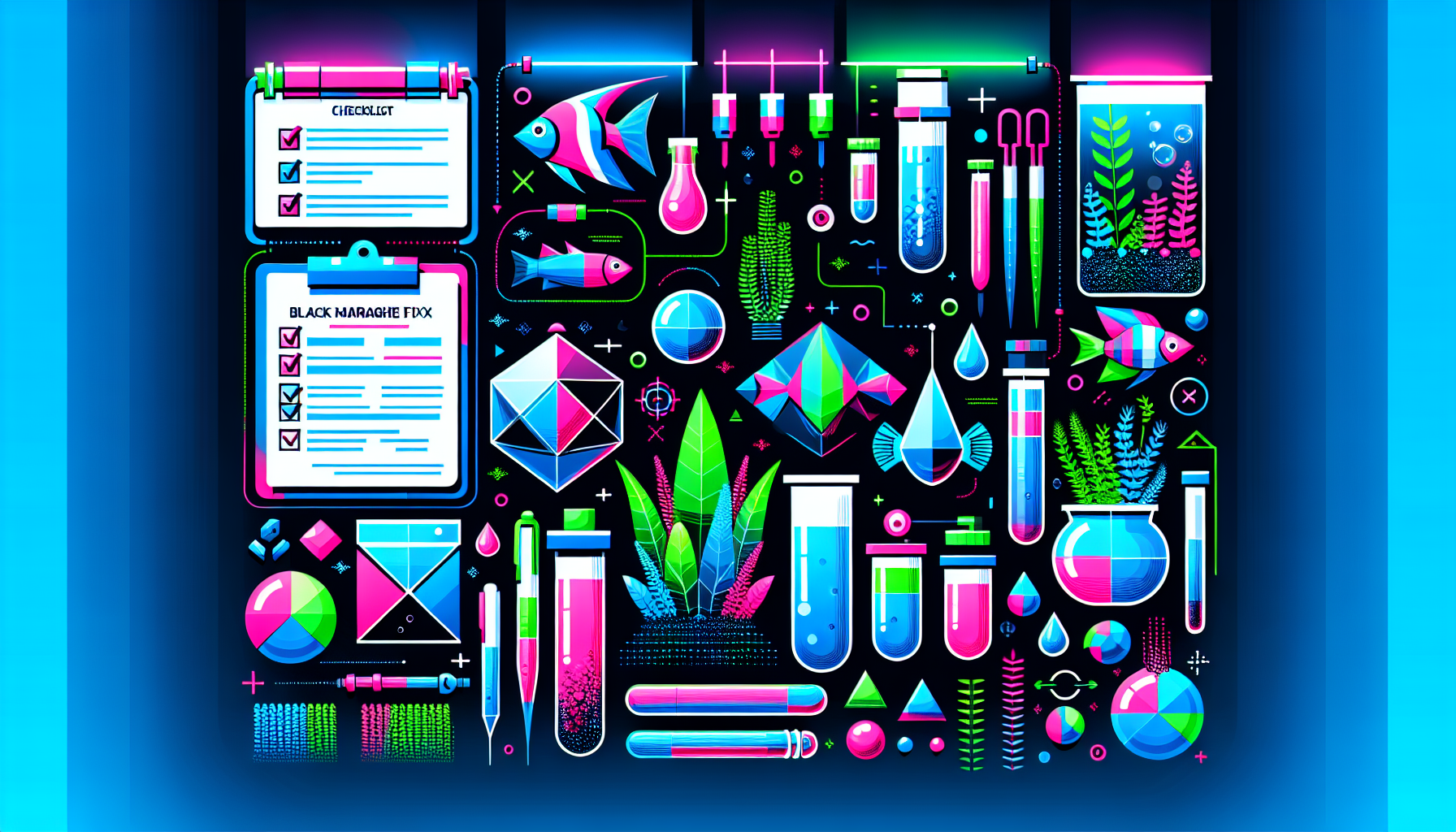 Modern flat design aquascaping illustration for undefined