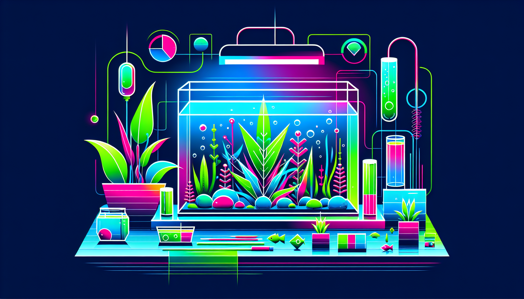 Modern flat design aquascaping illustration for undefined