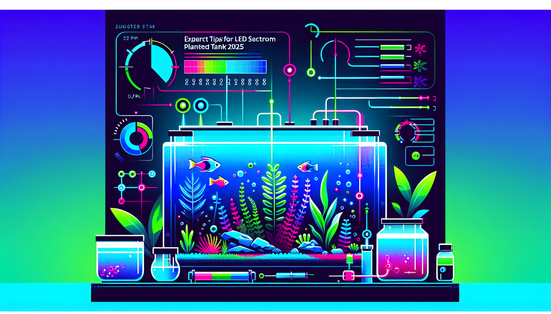 Modern flat design aquascaping illustration for undefined