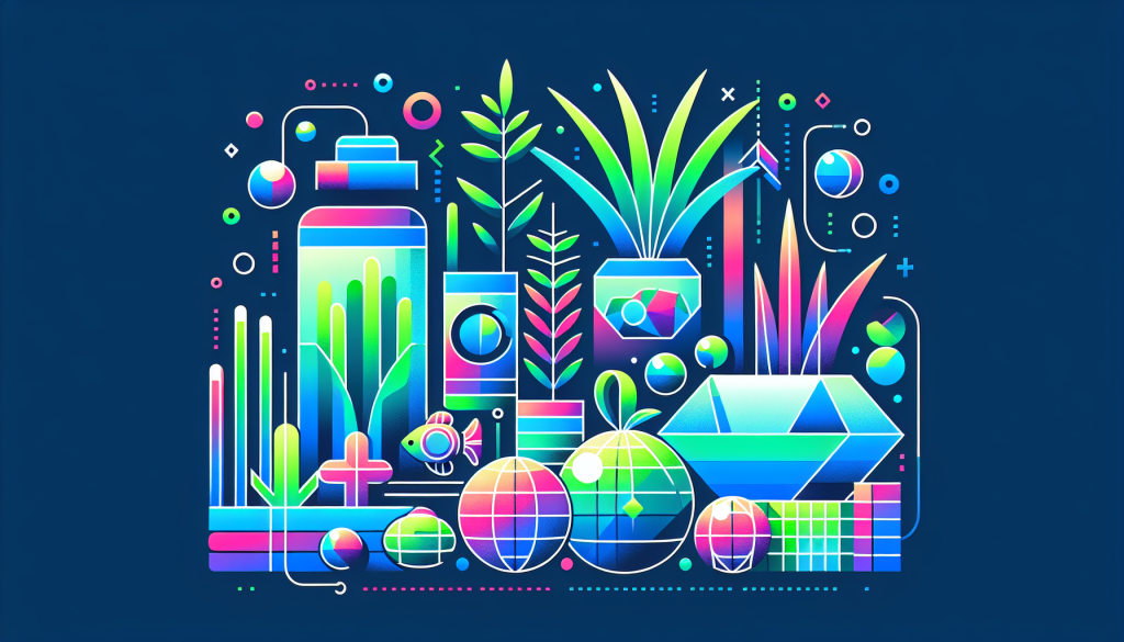 Modern flat design aquascaping illustration for undefined
