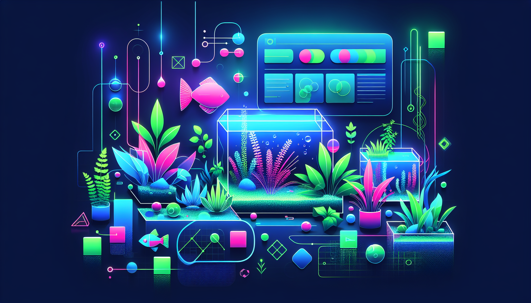 Modern flat design aquascaping illustration for undefined