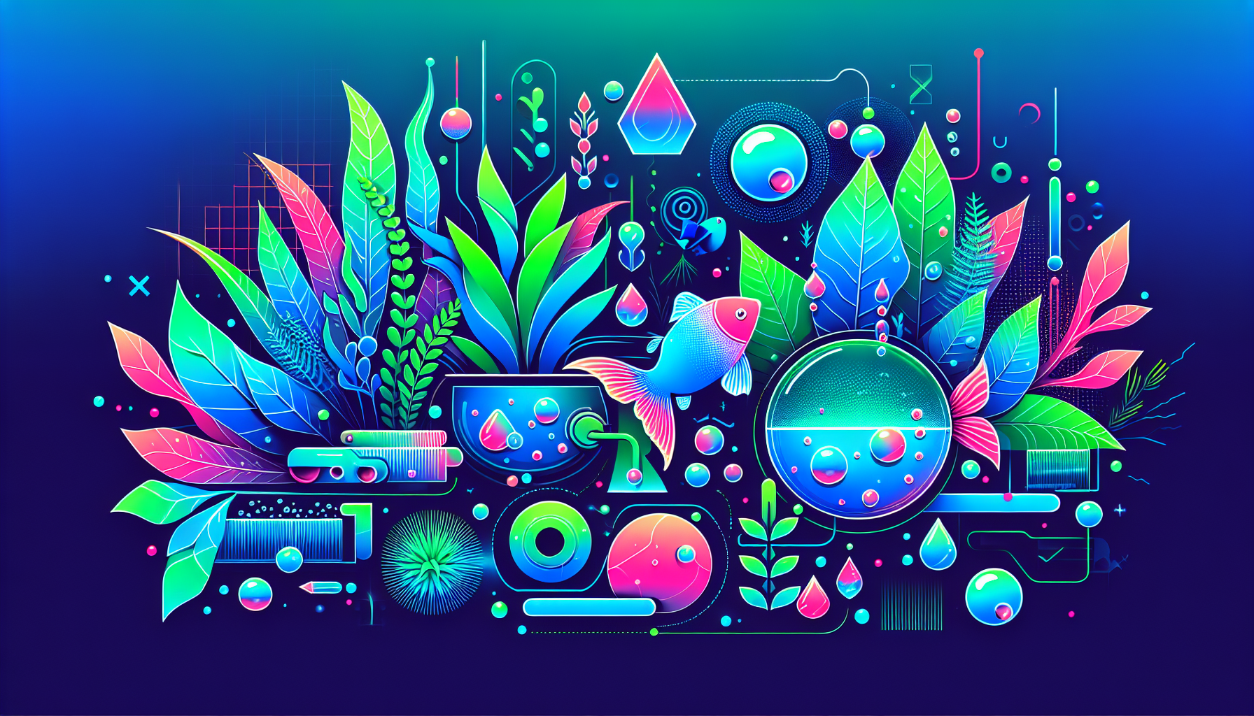 Modern flat design aquascaping illustration for undefined