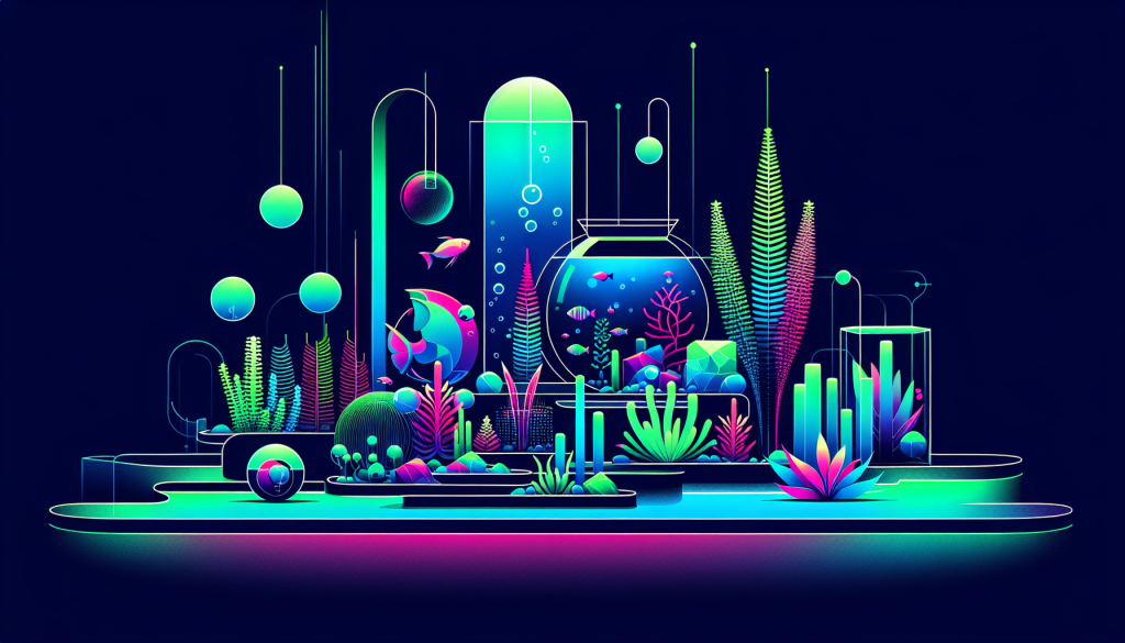 Modern flat design aquascaping illustration for undefined