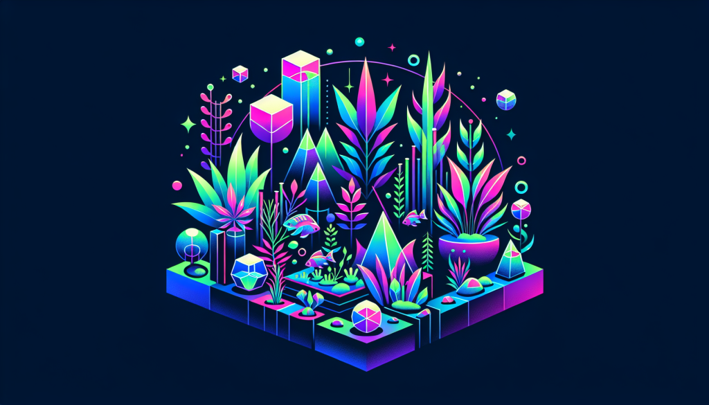 Modern flat design aquascaping illustration for undefined
