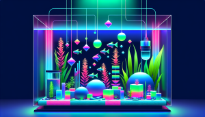Modern flat design aquascaping illustration for undefined