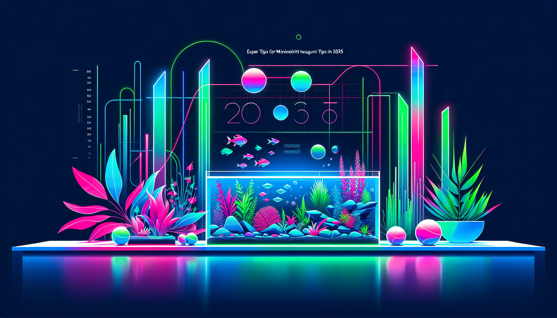 Modern flat design aquascaping illustration for undefined