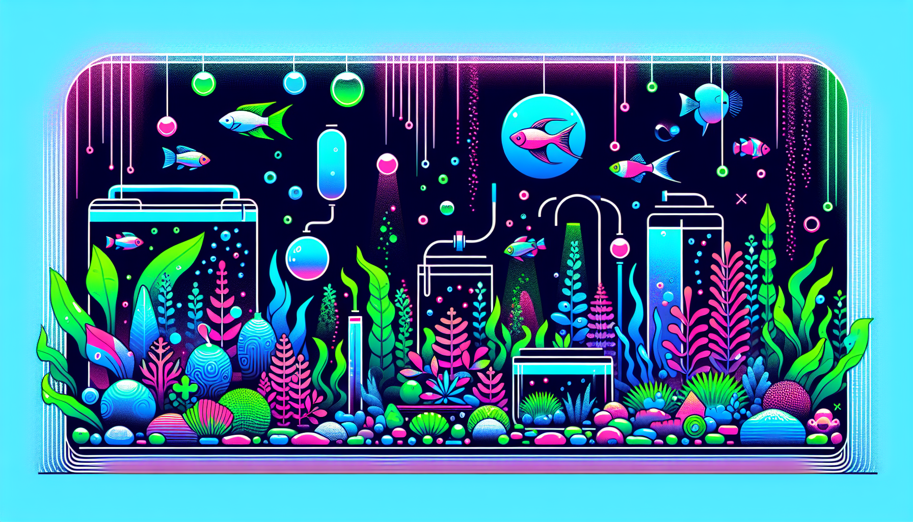 Modern flat design aquascaping illustration for undefined