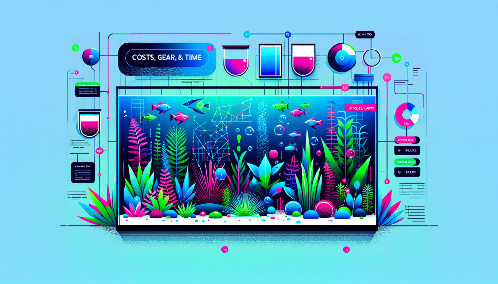 Modern flat design aquascaping illustration for undefined