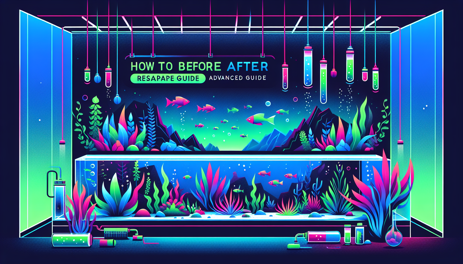 Modern flat design aquascaping illustration for undefined