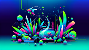 Modern flat design aquascaping illustration for undefined