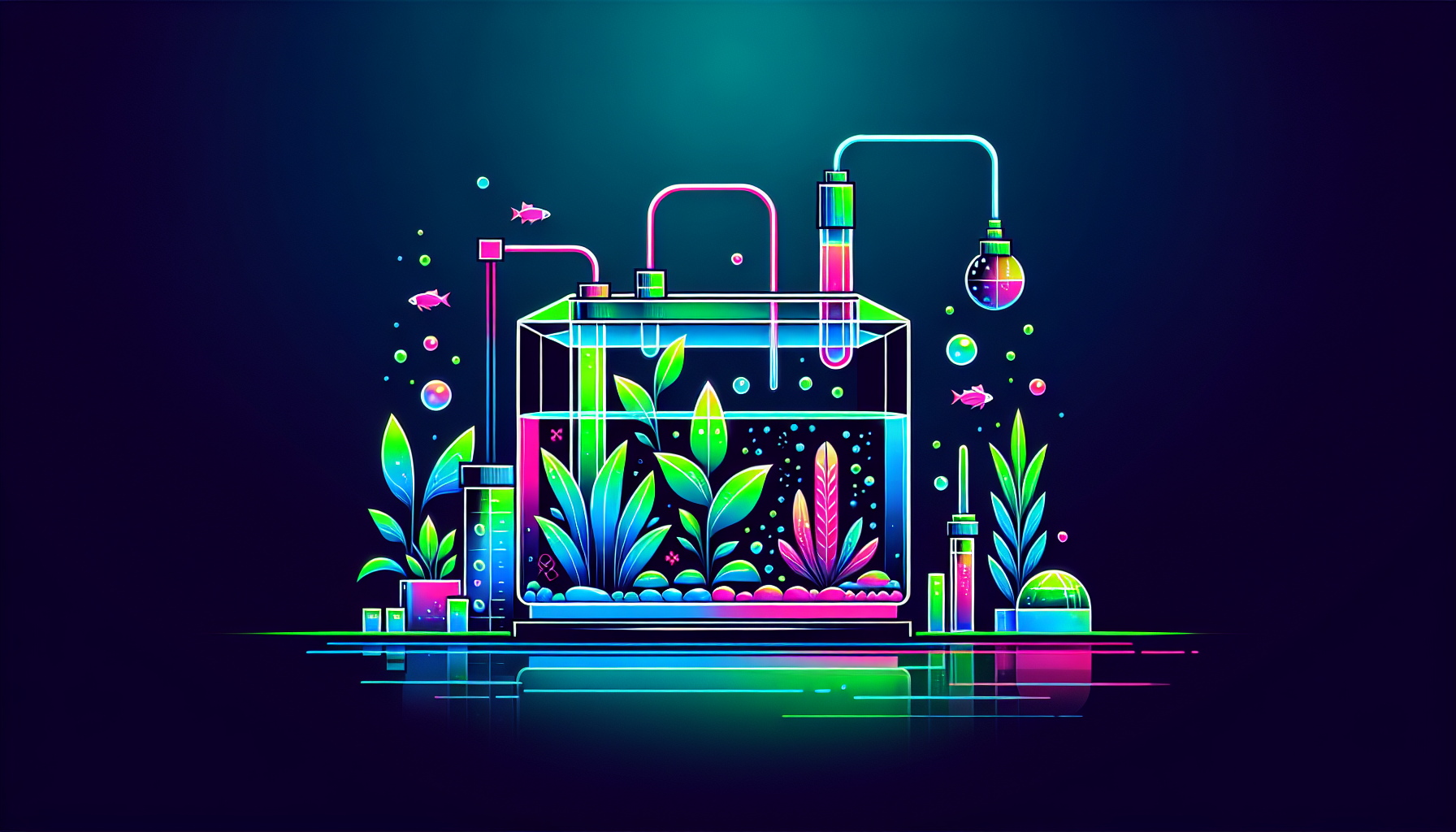 Modern flat design aquascaping illustration for undefined