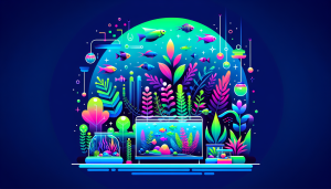 Modern flat design aquascaping illustration for undefined