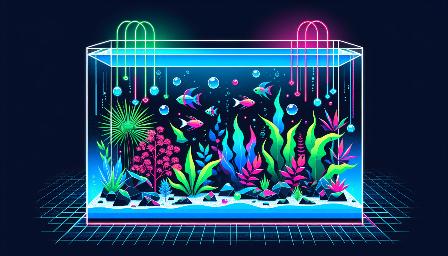 Modern flat design aquascaping illustration for undefined