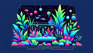 Modern flat design aquascaping illustration for undefined