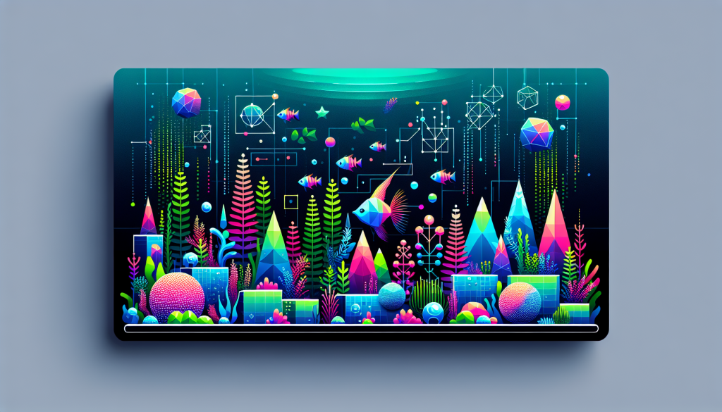 Modern flat design aquascaping illustration for undefined