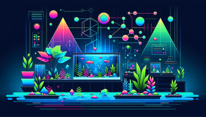 Modern flat design aquascaping illustration for undefined
