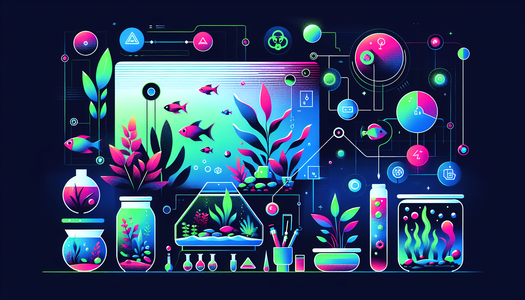 Modern flat design aquascaping illustration for undefined