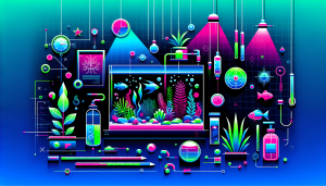 Modern flat design aquascaping illustration for undefined